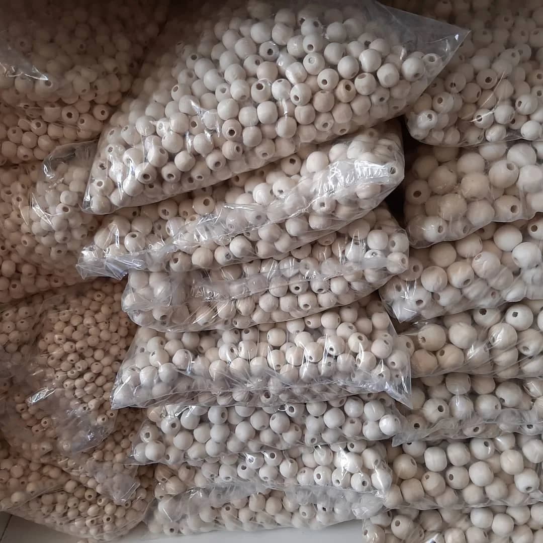 مهره چوبی ۷ سایز — رنگ کرم — نمای بستهبندی — شارژ مجدد