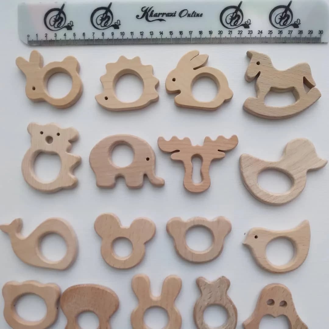 دندانگیر چوبی طرح حیوانات