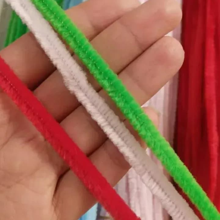پیپ پاک‌کن رنگارنگ ۱۲ رنگ — رنگ سبز — نمای در‌دست — بسته ۱۲۰۰ و ۶۰۰ عددی