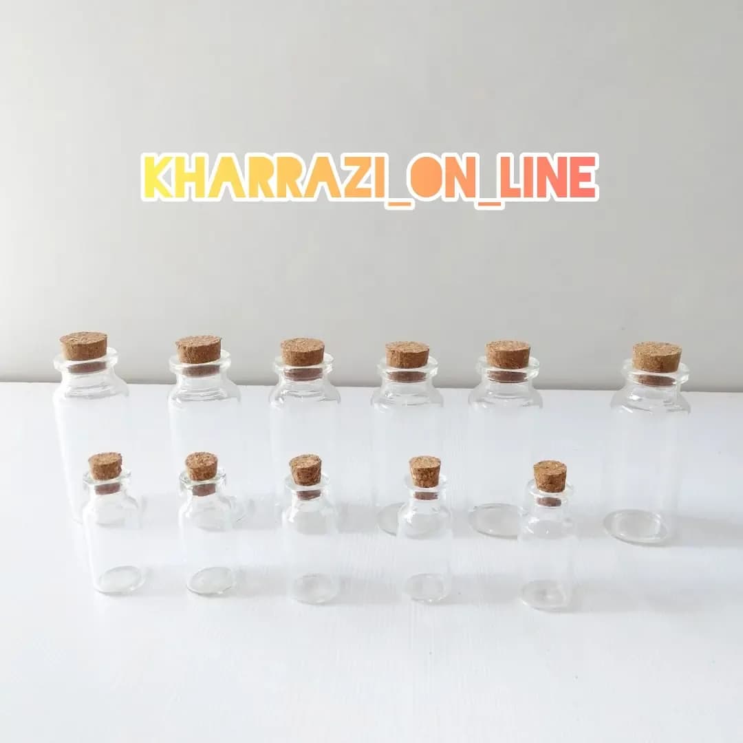 شیشه تزیینی دردار، رنگ شفاف، بطری درب‌پوب، کوچک