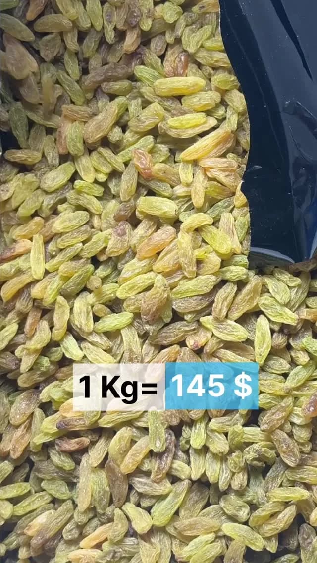 کشمش سبز قلمی درجه یک، رنگ زرد، همه