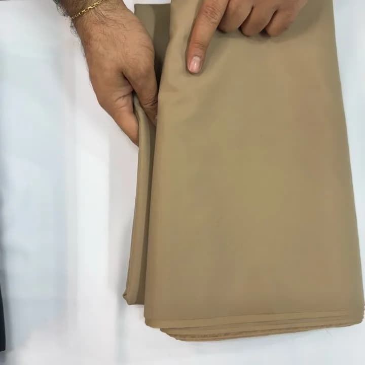 پارچه کتان زارا پشت استر، رنگ کرم، پارچه متری