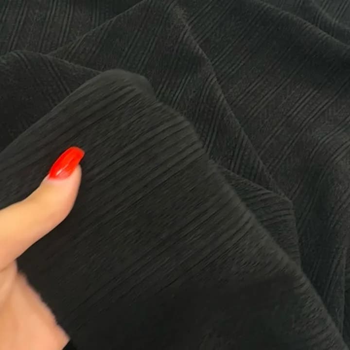 پارچه بافت زارا عرض ۱۷۰، رنگ مشکی، پارچه کبریتی