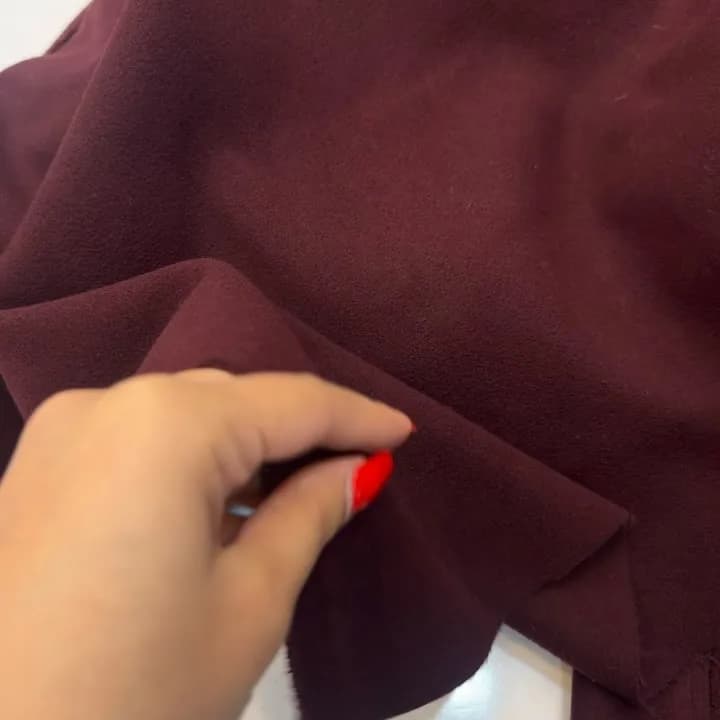 پارچه فوتر دو ور کوبیده عرض ۱۵۰، رنگ زرشکی، پارچه ساده