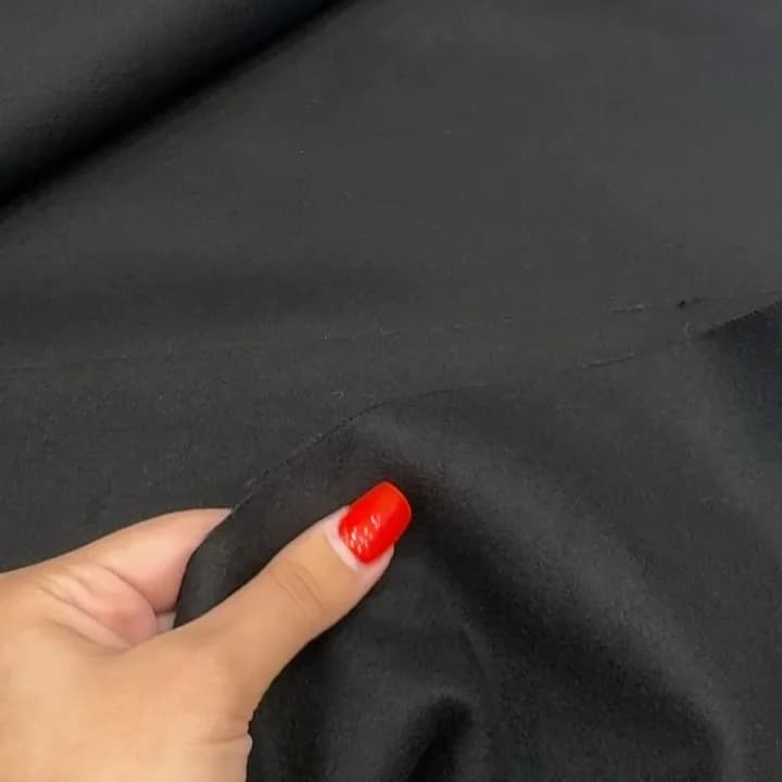 پارچه فوتر دو ور کوبیده عرض ۱۵۰، رنگ مشکی، پارچه ساده