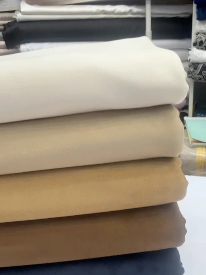پارچه جیر اورجینال دو رو، رنگ کرم، قهوه‌ای و سرمه‌ای