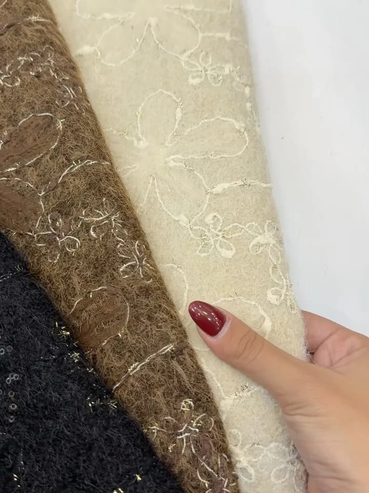 پارچه کچه گلدوزی تمام پشم