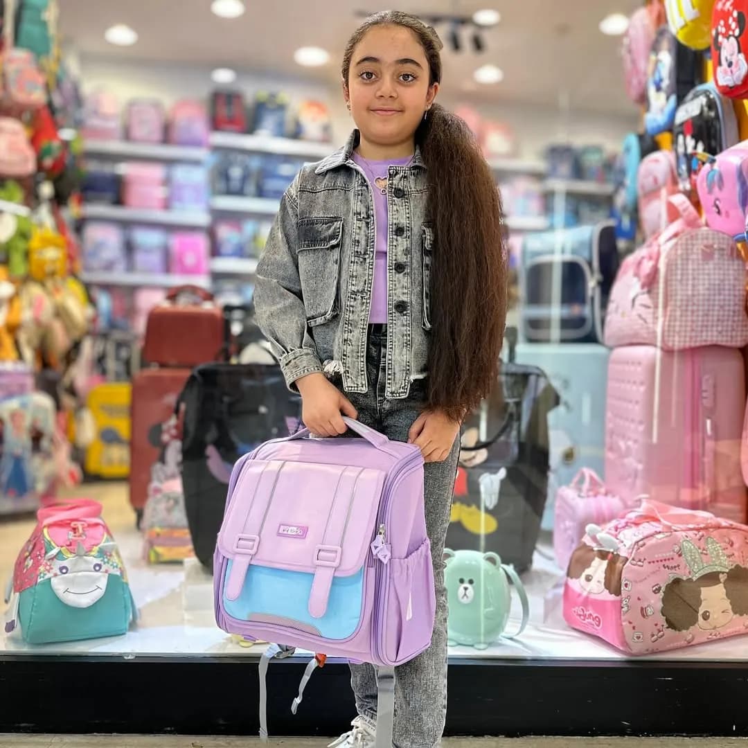 کولهپشتی مدرسه، رنگ بنفش و آبی، مستطیلی