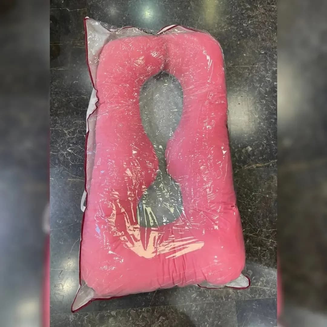 بالش بارداری، رنگ صورتی، جنس پارچه، بالش بارداری U شکل