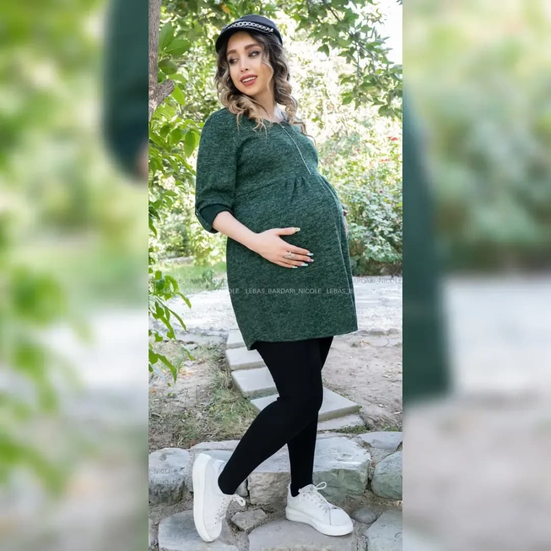 جوراب شلواری بارداری بند رگلاژ — رنگ مشکی — نمای کامل