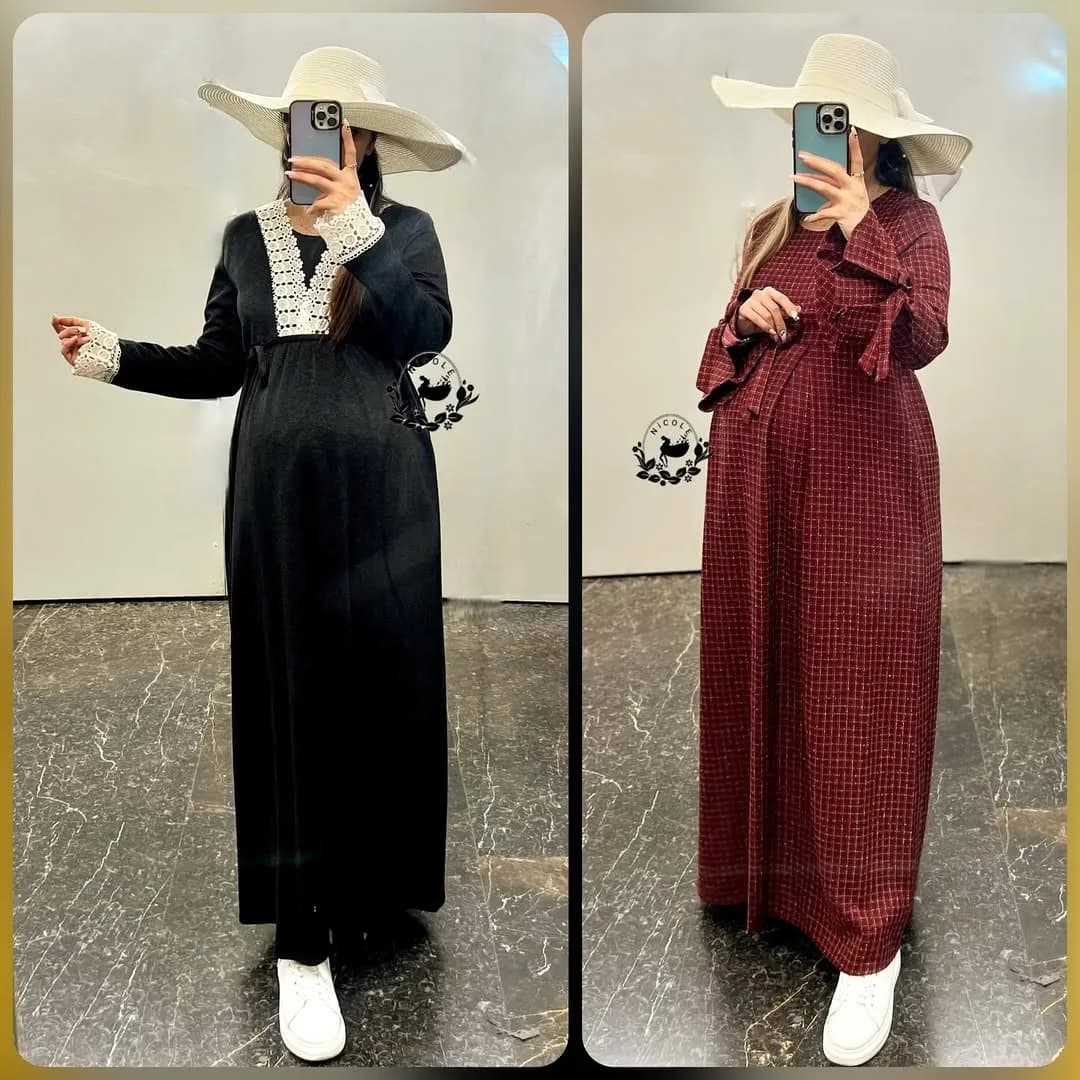 پیراهن بارداری پاییزه کد ۱۲۲۳