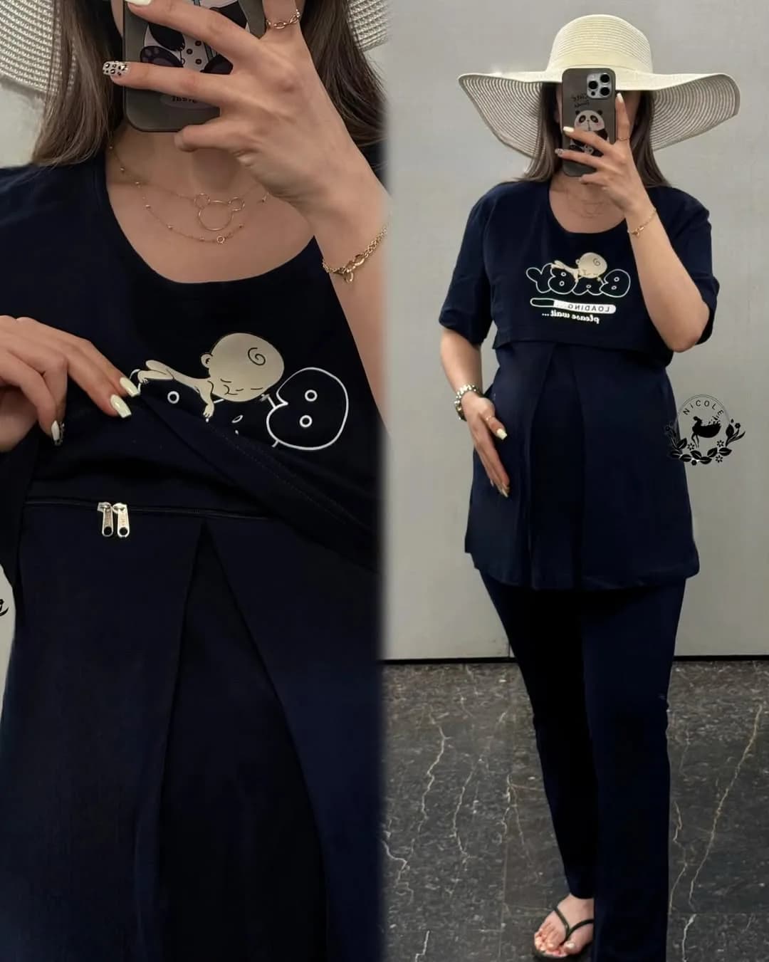 ست تونیک و شلوار راحتی طرح بی‌بی