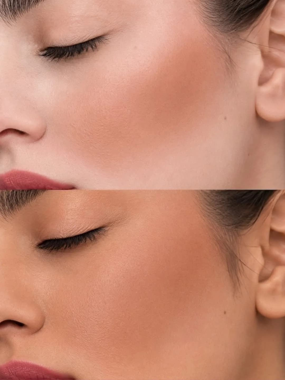 رژگونه پودری شماره ۳۰۴ لگراند، رنگ قهوه‌ای روشن و برنز، مایع مات