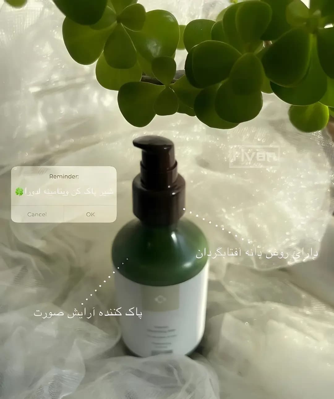 پاککننده آرایش صورت لدورا، رنگ سبز و سفید، جنس پلاستیک، بطری پمپی