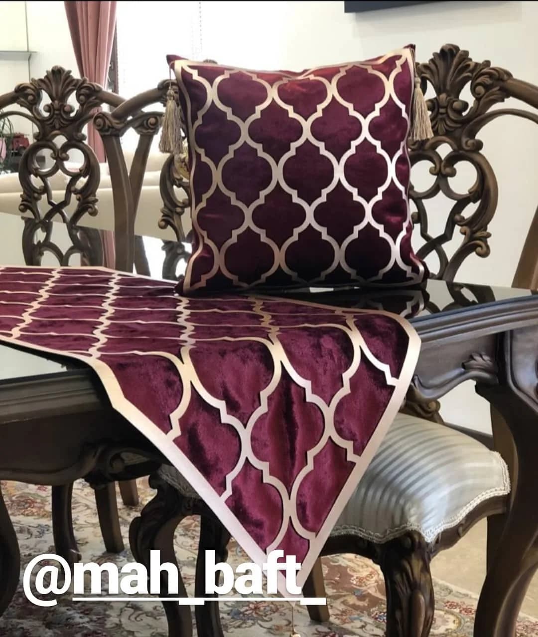 رانر مخمل زرشکی رزگلد