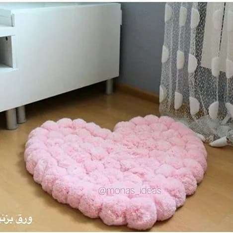 پادری بافت طرح قلب، رنگ صورتی، جنس بافتنی