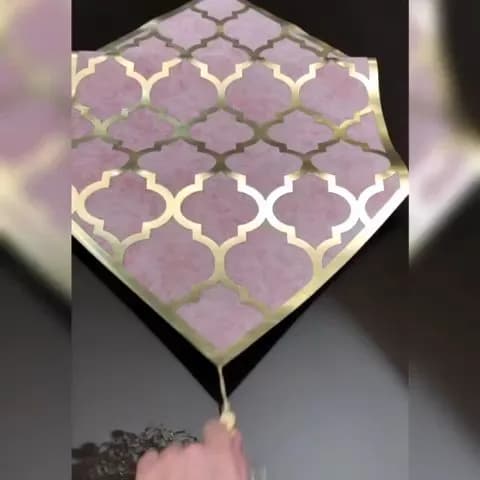 رانر میز مخمل صورتی، رنگ طلایی، طرح هندسی، مستطیلی رانر میز