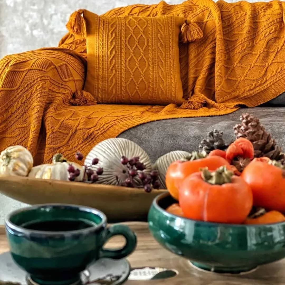 شال مبل خردلی