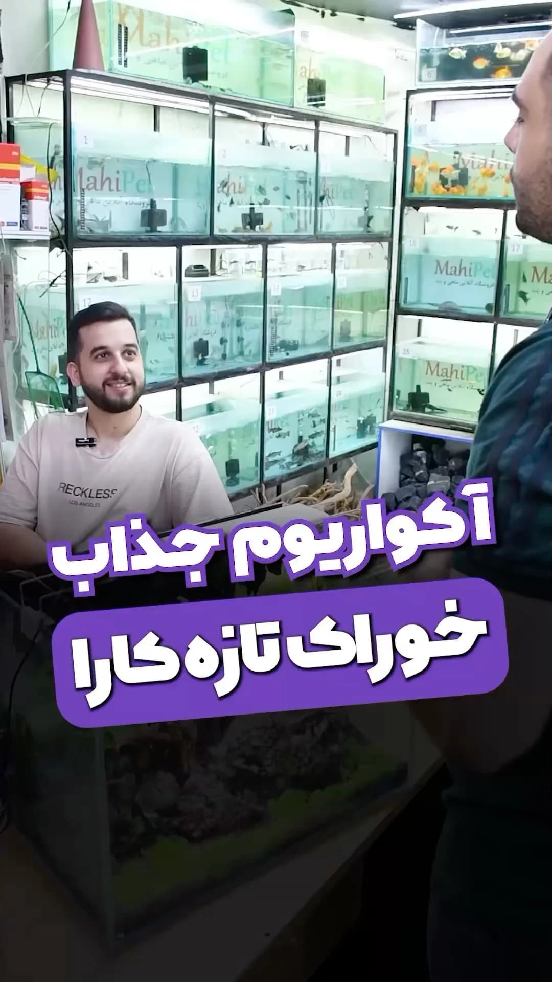 آکواریوم، رنگ شفاف و مشکی، جنس شیشه، مستطیلی شیشه‌ای