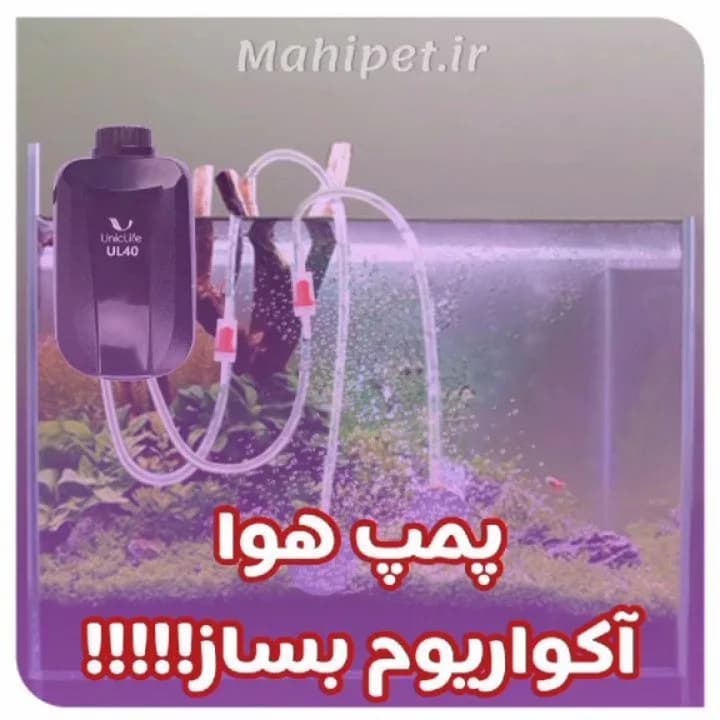 پمپ هوا آکواریوم، رنگ مشکی و شفاف، جنس پلاستیک و شیشه، مستطیل شکل