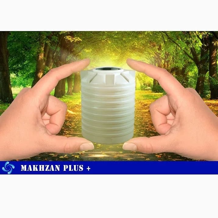 مخزن آب پلیاتیلن، رنگ سفید، جنس پلاستیک، استوانهای