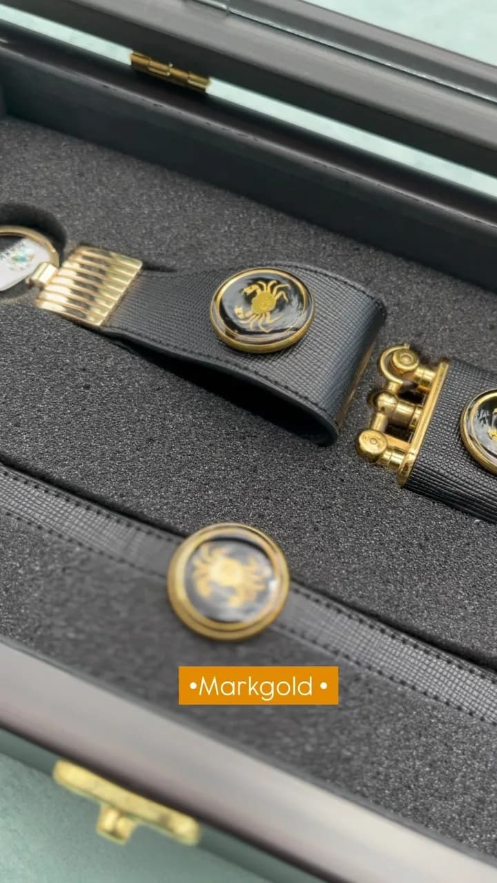 ست چرم روکش طلا ماه تیر