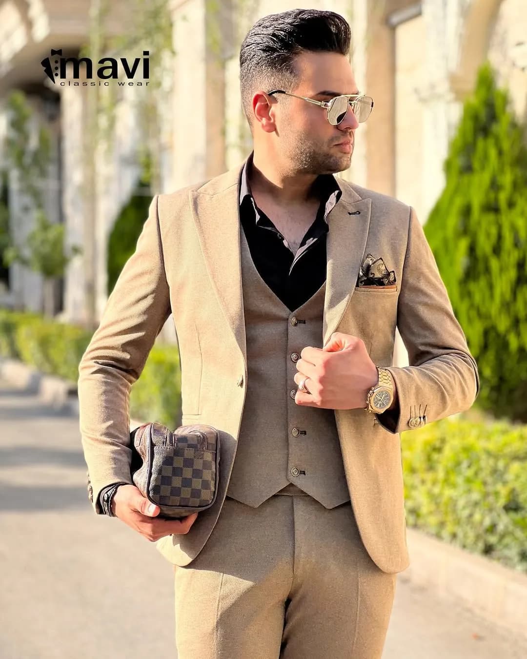 کت و شلوار مردانه، رنگ کرم، کت تک، شلوار جذب