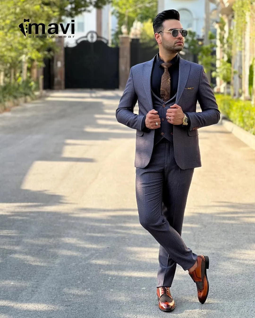 کت و شلوار مردانه، رنگ سرمه‌ای، کت تک، جذب