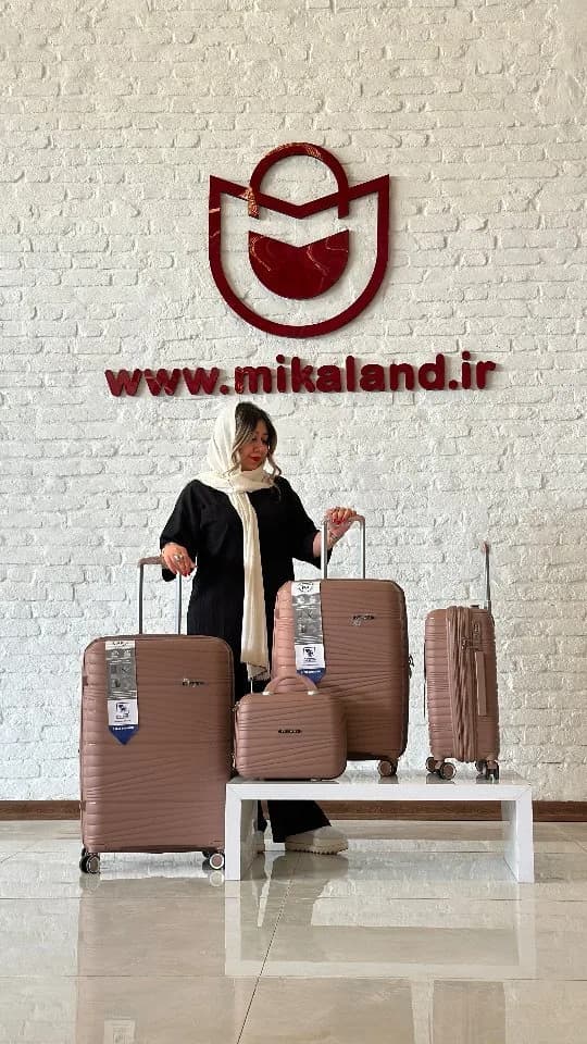چمدان، رنگ قهوه‌ای روشن، ست چمدان چرخ‌دار، سخت