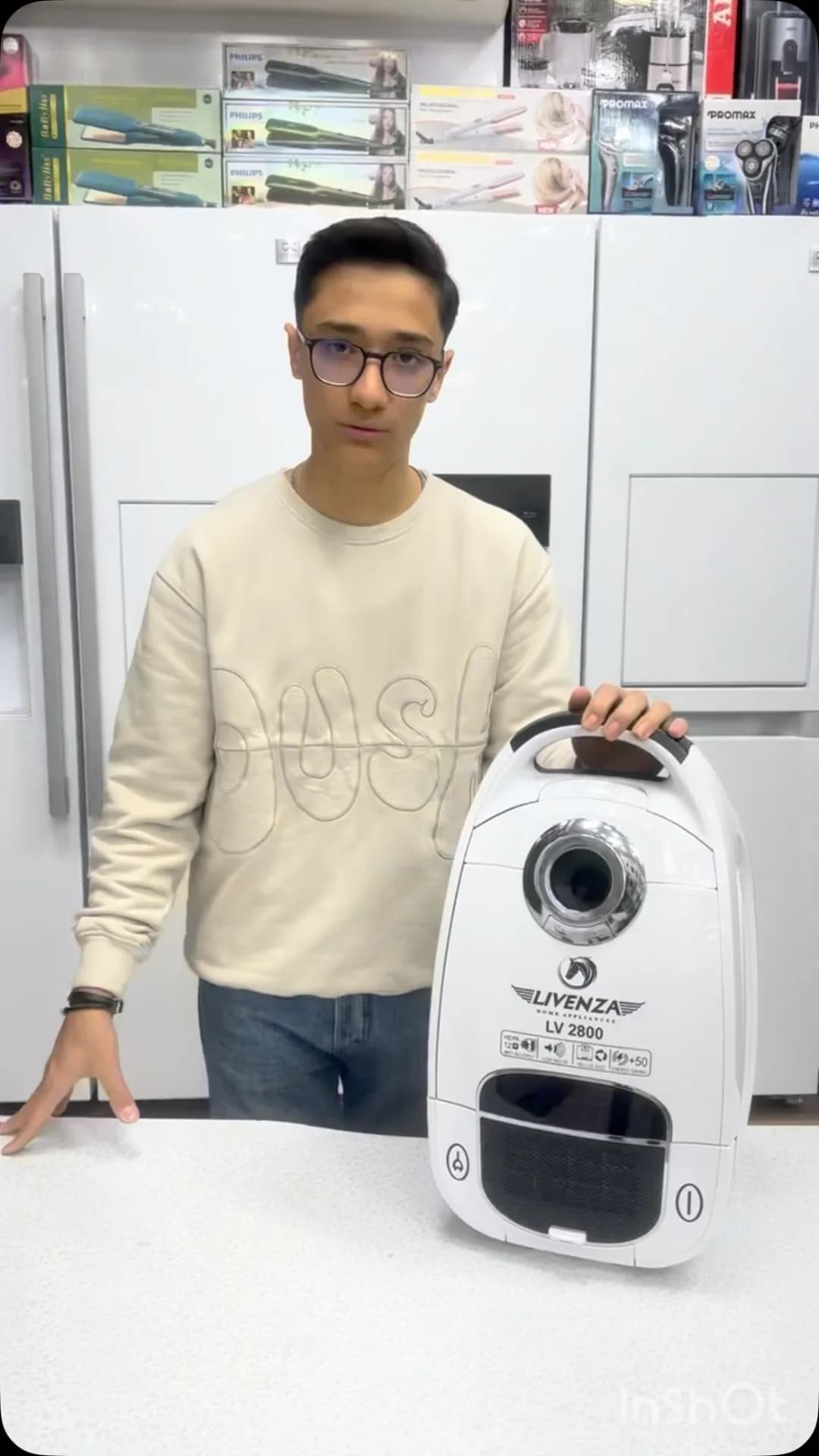 جاروبرقی LV 2800 لایونزا، رنگ سفید، جنس پلاستیک، ایستاده، کیسهای