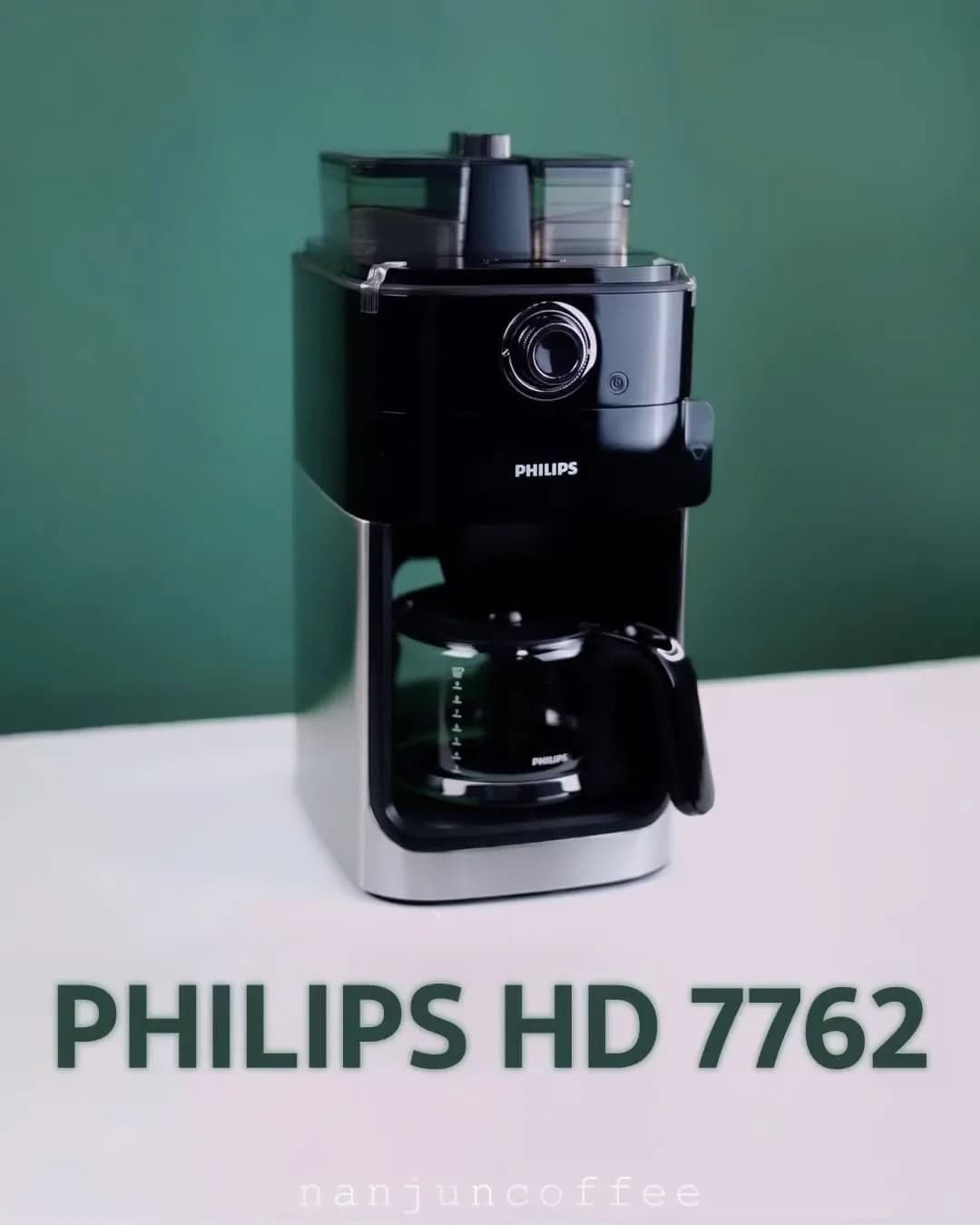 قهوه‌ساز فیلتری HD7762، رنگ مشکی و نقره‌ای، جنس پلاستیک و استیل، رومیزی مخروطی