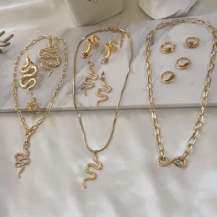 ست طرح مار انگشتر و دستبند