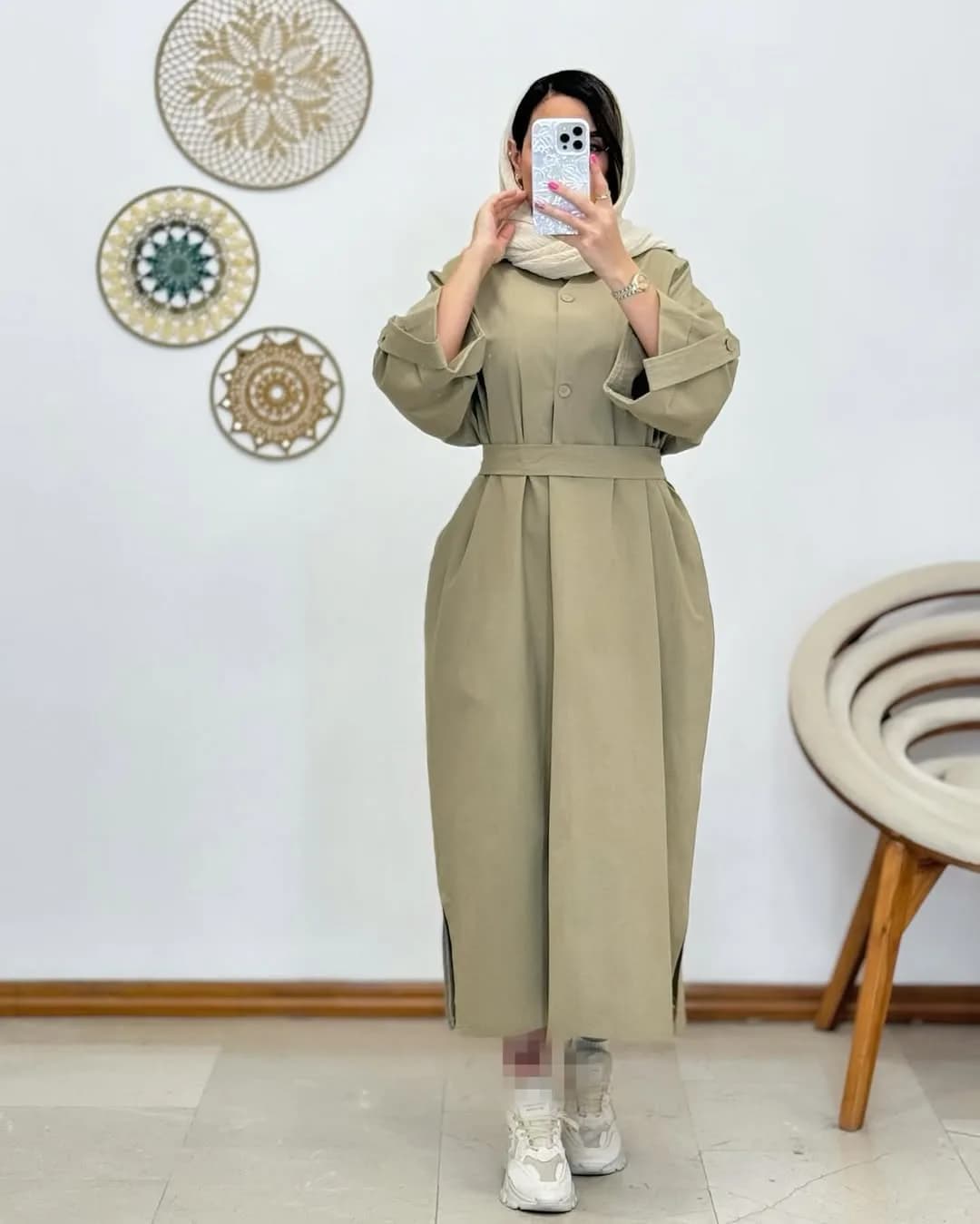 کفتان لینن کمردار