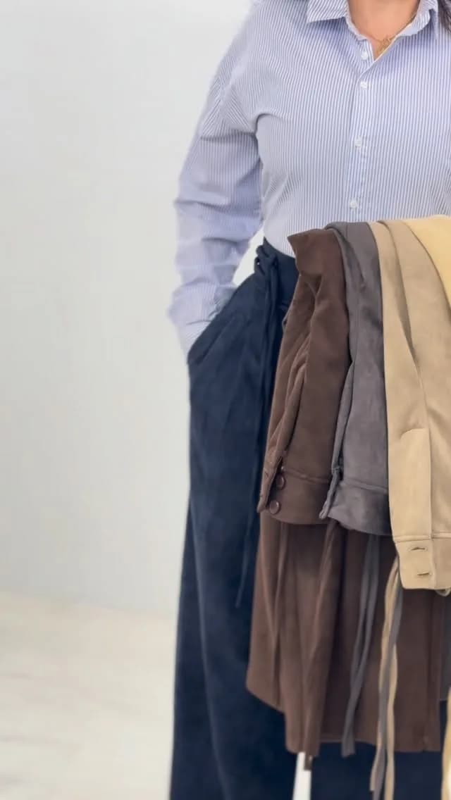 شلوار سوئیت گرم بالا، رنگ آبی، قهوه‌ای و کرمی، جنس کتان، طرح راه‌راه، گشاد، بلند