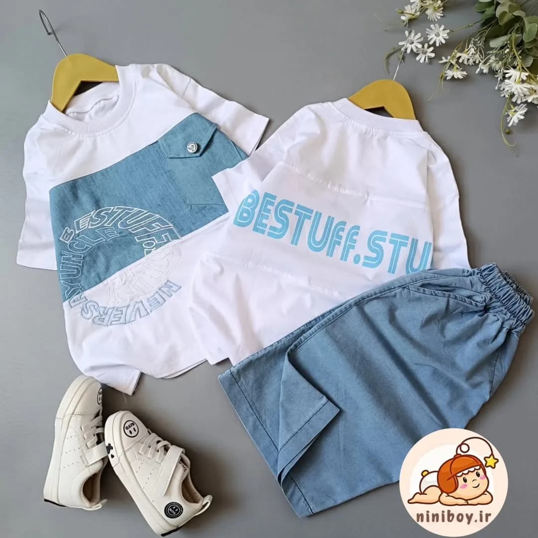 ست تیشرت و شلوارک جین مجلسی