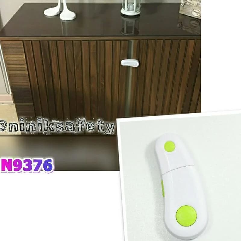 قفل کابینت چهار رنگ N9376 نی نی ک، رنگ سفید و سبز، جنس پلاستیک، قفل کشو و کابینت