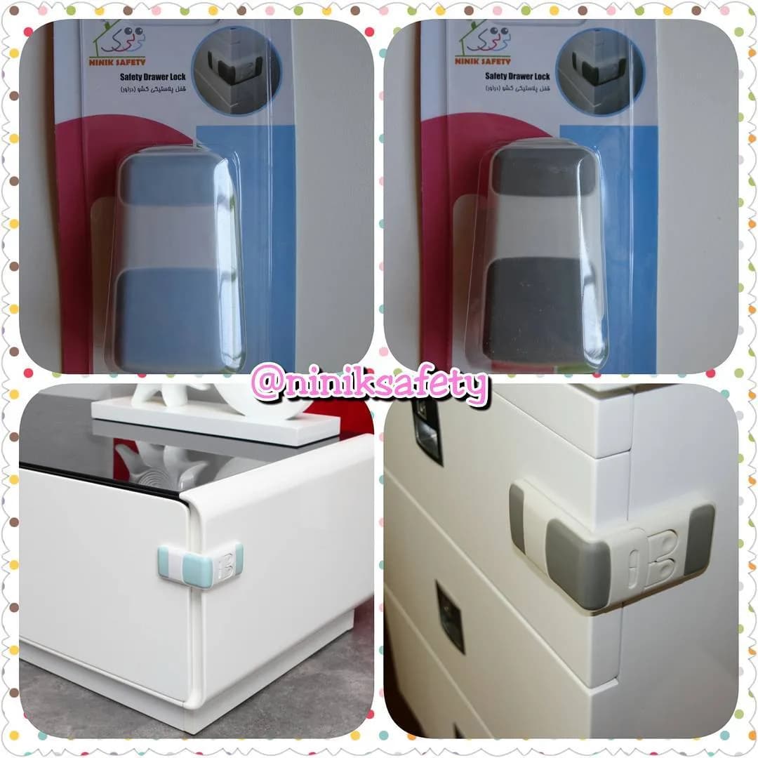 قفل کشو آبی و طوسی N9350 نی نی ک