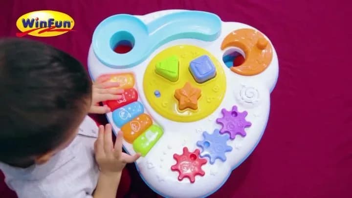 اسباب بازی جدول اشکال موزیکال WinFun، رنگ سفید، آبی، زرد، قرمز، سبز و بنفش، جنس پلاستیک، میز بازی کودک