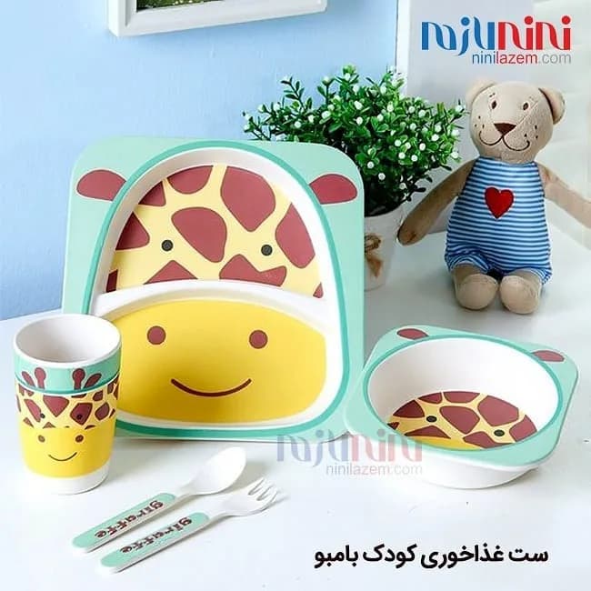 سرویس غذاخوری کودک بامبو ۵ تکه