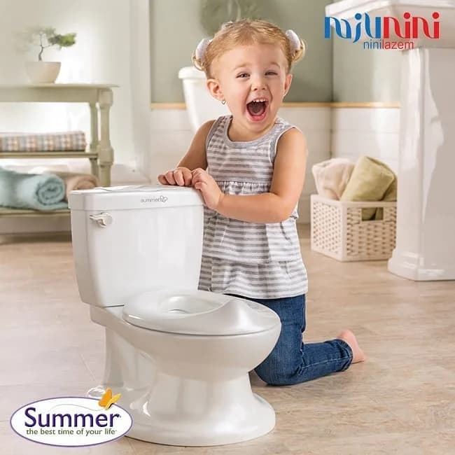 توالت فرنگی آموزشی کودک Summer، رنگ سفید، جنس پلاستیک، شبیه توالت بزرگسال