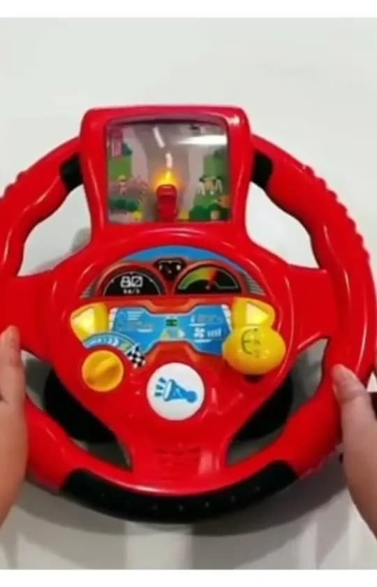 اسباب‌بازی فرمان موزیکال Winfun، رنگ قرمز، زرد و آبی، جنس پلاستیک، دایره‌ای، دارای دکمه