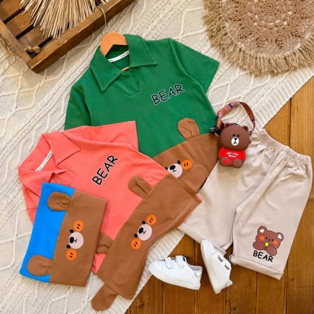 تیشرت و شلوارک یقه دار bear