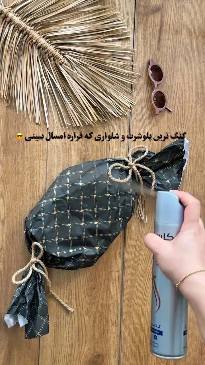 ست هودی و شلوار بگ دورس پنبه، رنگ قهوهای، هودی گشاد، شلوار گشاد