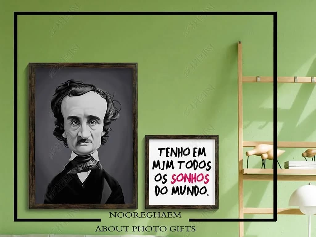 مجموعه پنج‌عددی تابلو فانتزی، رنگ سبز، سیاه و سفید، جنس چوب، طرح نوشته، مستطیلی