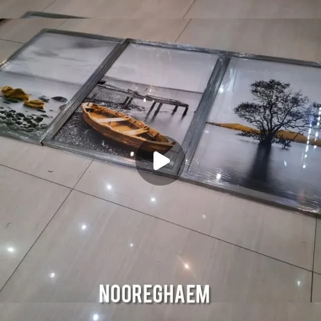 قاب عکس ۴۰×۶۰ سه تایی فریم نقره‌ای