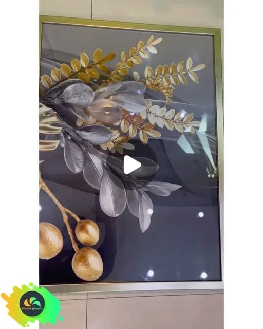 پکیج تابلو سایز بزرگ، رنگ خاکستری و طلایی، مستطیلی