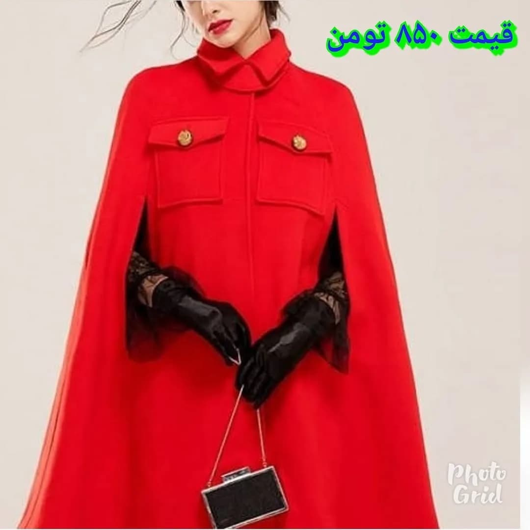 شنل فوتر محمدی، رنگ قرمز، بلند، یقه ایستاده، بدون آستین