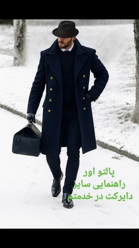 پالتو دبل‌برست بلند، رنگ سرمه‌ای
