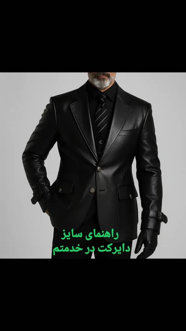 کت چرم رولکس مشکی مردانه، کوتاه، یقه انگلیسی، جذب