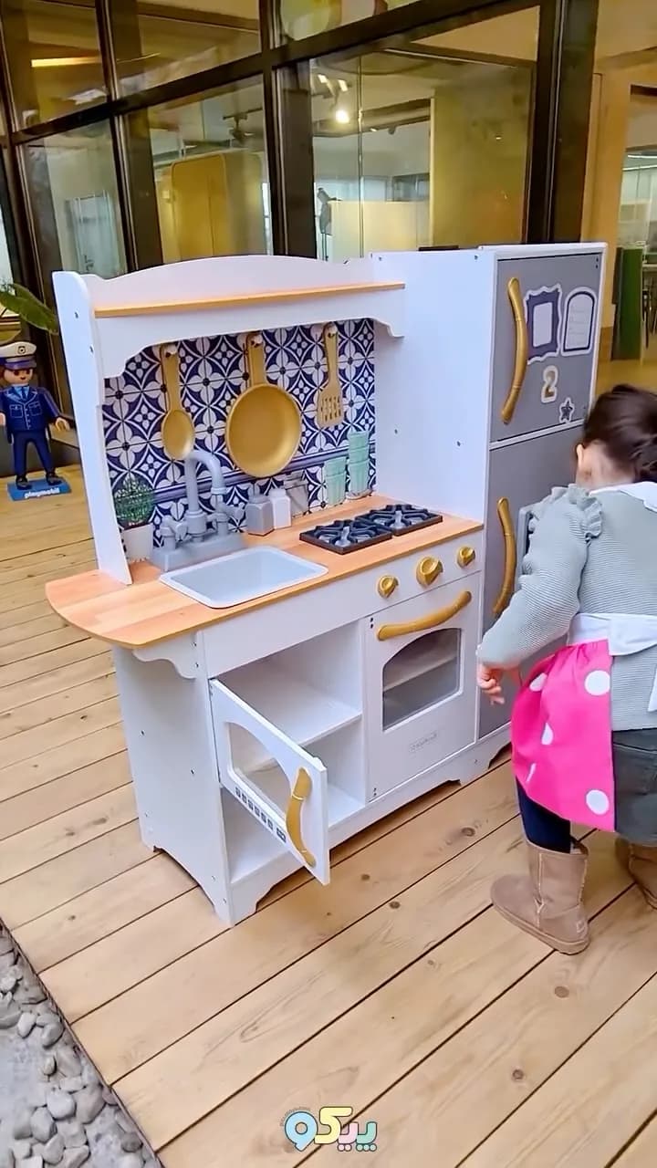 آشپزخانه چوبی کودک Mosaic Magnetic KidKraft، رنگ سفید، جنس پلاستیک، ست کامل آشپزخانه